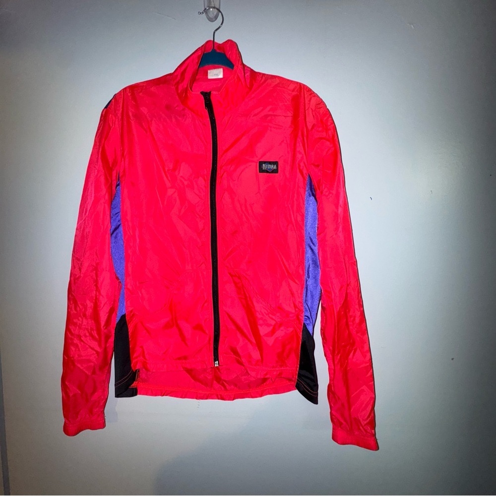 Vintage Novara red windbreaker bike jacket shell red black size large activewear